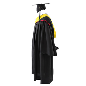Robe de graduation de style américain Jing Zherui, costume de bachelier tissé, col jaune, drapé, uniforme scolaire unisexe pour adultes - Product Image 3