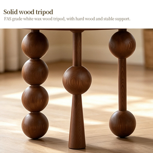 <span class=keywords><strong>Tavolino</strong></span> Rotondo Scultoreo in Legno di Frassino, <span class=keywords><strong>Tavolino</strong></span> da Caffè di Lusso per Villa, <span class=keywords><strong>Tavolino</strong></span> Laterale Moderno con Gambe a Sfera Organica - Product Image 4