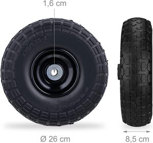 Hkt1445 गर्म बिक्री 16 मिमी सामान्य असर 10x3.50-4 pu फोम पहियों 260x85 मिमी गार्डन कार्ट टायर 10 "व्हीलबारो व्हील - Product Image 5