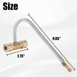 Accessoire de nettoyeur de gouttière pour nettoyeur haute pression <span class=keywords><strong>Baguette</strong></span> coudée à connexion rapide de 1/4 pouces pour le nettoyage de gouttière - Product Image 2