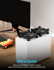 Ventilateur USB à double roulement à billes upHere U3UK, 120 mm, 5 V, silencieux, avec contrôle de vitesse pour home cinéma et consoles de jeux - Product Image 3