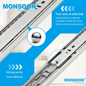 Good Quality <strong>Drawer</strong> <strong>Slide</strong> Rail <strong>Ball</strong> <strong>Bearing</strong> 45mm Steel <strong>Drawer</strong> <strong>Slide</strong> 3 Fold Telescopic <strong>Ball</strong> <strong>Bearing</strong> Runners <strong>Drawer</strong> <strong>Slide</strong> - Product Image 2