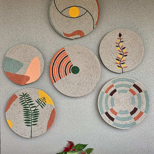 Paniers muraux suspendus en rotin de qualité supérieure, paniers en bambou faits à la main, paniers muraux tissés en jonc de mer pour la décoration de fermes - Product Image 1