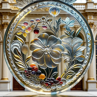 Verre décoratif en relief pour portes et fenêtres, utilisation intérieure et extérieure, vitrail