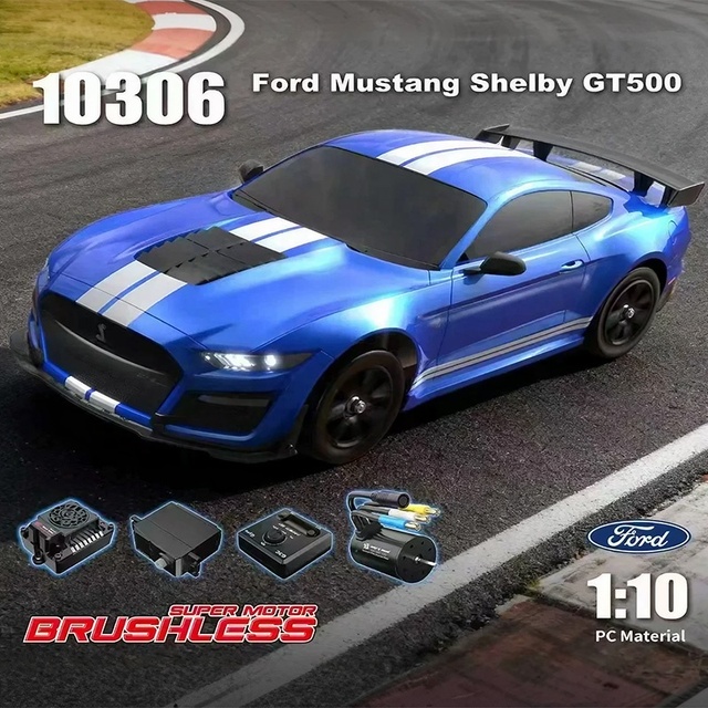 MJX Hyper Go 10306 1/10 Scale 4WD Shelby GT500 Mustang RC Drift Car Brushless Motor 2S 3S Officially Licensed New