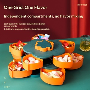 Vassoio Portatile Girevole Multistrato a Petalo per Snack e Frutta Secca, Tavolino con Scomparti Indipendenti, Ingresso Casa - Product Image 4
