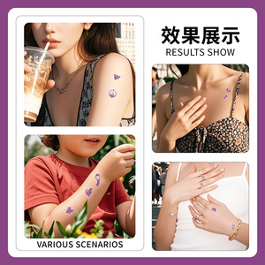 สติกเกอร์ทดสอบป้องกันรังสียูวี, รอยสักชั่วคราว, การทดสอบป้องกันแสงแดด, สติกเกอร์เปลี่ยนสีตามแสงยูวี, การตรวจจับรังสียูวี - Product Image 4