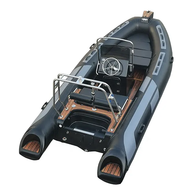 ที่มีคุณภาพสูง16ft RIB480กึ่งแข็งเรือไฟเบอร์กลาส Orca Hypalon/ พีวีซีพองเรือประมง