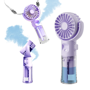 Ventilateur portable humidificateur, petit ventilateur de poche pour l'extérieur, élimination de la chaleur estivale, mini ventilateur pulvérisateur rechargeable - Product Image 1