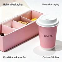 Juego de Cajas de Embalaje para Panadería con Logotipo Personalizado, Caja de Papel con Cajón para Regalo, Caja para Galletas y Donuts, Embalaje de Alimentos Portátil, Reciclable y Desechable