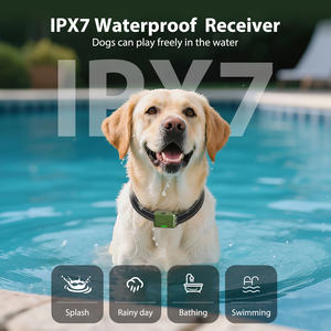 Kerah pelatihan anjing otomatis, rantai elektrik manusiawi bunyi bergetar tahan air IP67 ramah lingkungan nilon CE sesuai RoHS - Product Image 2