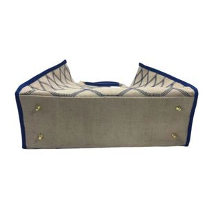 Sac fourre-tout en toile blanche robuste pour femme, imperméable, réutilisable, avec poignée en ruban, insert tissé mignon, pour le quotidien, le shopping et la plage - Product Image 4