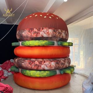 Hamburguesa inflable gigante con sistema de inflado rápido para exhibición de actividad comercial, modelo de comida inflable cuadrado para festival de comida - Product Image 2