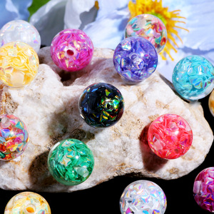 Kunsi 16 мм цветные блестки из смолы с прямыми отверстиями, бусины для волос, веревка для волос, цепочка для мобильного телефона, сумка, ручка из бисера - Product Image 6