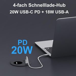 Presa di Corrente Industriale Personalizzata in ABS con <span class=keywords><strong>2</strong></span> Prese AC e 4 Porte USB, Ricarica USB-A e USB-C, Foro da 3 Pollici, Alimentatore da Scrivania di Grado Ospedaliero - Product Image 3