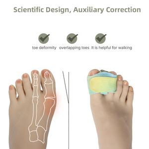 Colorido ajustable día y noche vendaje dedo superposición Hallux Valgus juanete Corrector dedo <span class=keywords><strong>férula</strong></span> dedo separador de doble agujero - Product Image 3