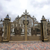 Porte principale européenne moderne d'intérieur en fer forgé pour les maisons Porte métallique en acier inoxydable et aluminium pour l'extérieur des bâtiments de jardin