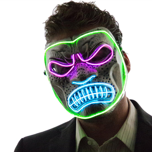 Light up Mens <strong>Scary</strong> Gorilla <strong>Mask</strong> Blue Orange White - Product Image 4
