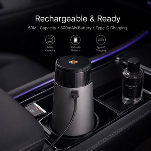 Digital Car Cup Holder <b>Diffuser</b> Smart Vibrating Sensor Electronic Perfume Atomizer Type C Charging Auto Fragrance Sprayer - Product Image 5