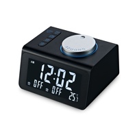 Digitale wekker met FM-radio, BT-speaker, dubbele USB-oplaadpoorten, temperatuurdetectie, snooze-functie, geschikt voor hotelkamers