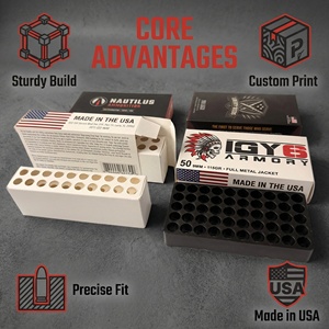 Boîte à munitions personnalisée 9 mm, emballage en papier imprimé robuste pour munitions avec plateau, vente en gros directement du fabricant - Product Image 2