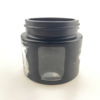 Bocal en verre à fleurs rondes transparentes de 3.5g avec couvercle à vis noir mat ou lisse 2oz 3oz 4oz avec fenêtre transparente
