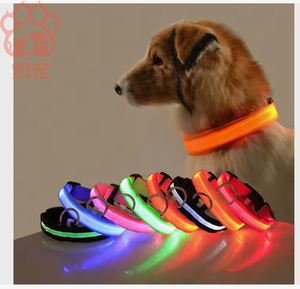 Alta calidad respetuoso con el medio ambiente al por mayor gran oferta de lujo recargable LED luminoso <span class=keywords><strong>Collar</strong></span> para mascotas cuerda de tracción reflectante de nailon para perros - Product Image 1