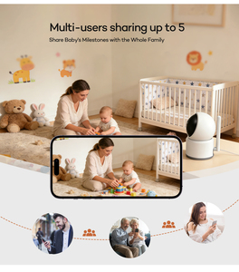 Babyphone intelligent AI avec caméra, détection de pleurs, vision nocturne 2K, détection de mouvement PIR, WiFi 2.4GHZ, audio bidirectionnel, rechargeable, TUYA 5 pouces - Product Image 2