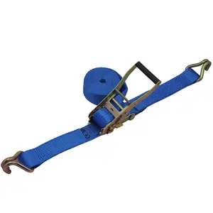 Manufacturers Wholesale 50 Mm Polyester Ratchet Tie Down Straps With Double J Hook Cargo Straps Truck Loading Belt