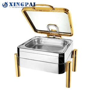 XINGPAI Fournitures de Restauration Cheffing Plats De Luxe Or Argent Réchaud Buffet Ensemble Réchauffeur de Nourriture pour le <span class=keywords><strong>Restaurant</strong></span> de <span class=keywords><strong>Dubaï</strong></span> - Product Image 2