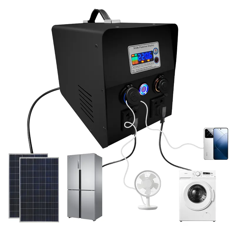 야외 Lifepo4 리튬 배터리 전원 공급 장치 110V 220V 캠핑 태양 에너지 발전기 가정 충전 태양열 휴대용 발전소
