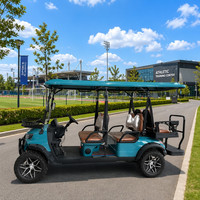 Voiturette de golf électrique tout-terrain 6 places avec siège arrière pliable et design étanche pour le transport dans les zones panoramiques insulaires
