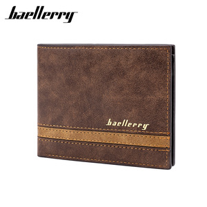 กระเป๋าสตางค์แบบสั้นสำหรับผู้ชาย Baellerry สีน้ำตาล ใส่บัตรได้หลายใบ กระเป๋าใส่เหรียญบางเฉียบ ใช้ได้ทุกวัน - Product Image 1