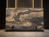 Dalle de quartzite violet fusionné polie avec veines violettes pour comptoirs, revêtements muraux, dessus de lavabo et projets de villas