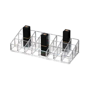 INAOUT PS cosmetic makeup storage organizer stackable 18 grids makeup lipstick storage holder for lip gloss eyebrow pencil