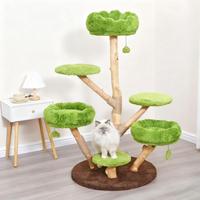 Arbre à chat de style moderne avec plate-forme sautante griffoir en bois cadre d'escalade griffe meulage nid fournitures pour animaux de compagnie emballage en Carton