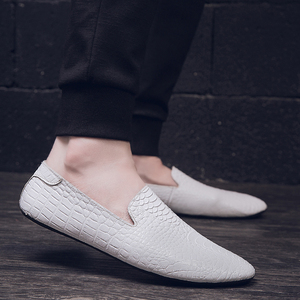 Mocassins en cuir véritable pour homme, embossés, à bout fermé, taille 37-44, à enfiler, collection automne - Product Image 5