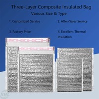 Sac isotherme en aluminium à trois couches avec bande auto-adhésive, imprimé en héliogravure, imperméable, en mousse EPE, de qualité alimentaire