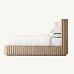 Meubles de chambre à coucher modernes haut de gamme, cadre de lit en bois Byron, style américain, lit king size en bois massif - Product Image 4