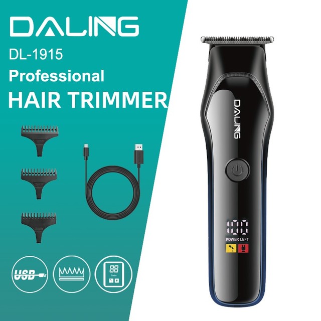 DALING DL-1915 High-power Professional Hair Trimmer Universal Electric Clippers USB Charging Digital Display Hair Clipper