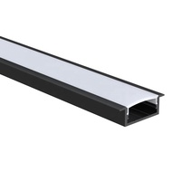 Pour armoire placard placard armoire L094 U forme boîtier en aluminium canal Extrusion encastré noir aluminium Led profil