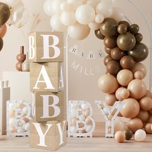 <span class=keywords><strong>Cajas</strong></span> para Bebés, 4 Piezas, <span class=keywords><strong>Cajas</strong></span> para Globos <span class=keywords><strong>con</strong></span> Letras Impresas para Baby Shower, Revelación de Género, Cumpleaños, Boda, Decoraciones para Fiestas de Baby Shower - Product Image 2