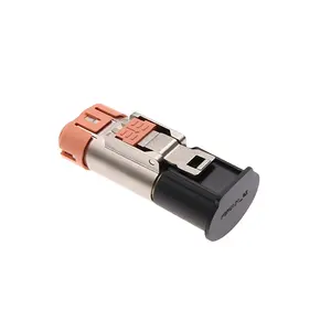 Conector de enchufe de 2 núcleos, conector industrial de potencia de automóvil de aviación, cabeza recta de metal de alta presión, montado en superficie