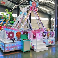 Manège Familial Attrayant à LED en Forme de Bateau Pirate pour Enfants, Idéal pour les Fêtes Foraines, Aires de Jeux Extérieures et Parcs d'Attractions