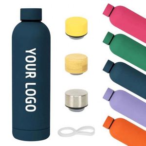 Custom Logo 350ml 500ml Drink Bottle Stainless Steel Double Wall Vaccum Flask Leak-proof Rubber Sports Water Bottle for Outdoor - Product Image 4