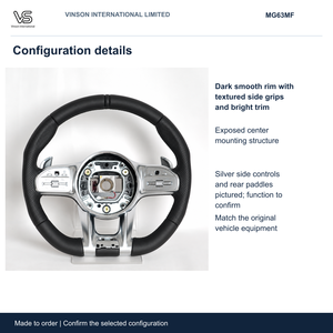 Volant en cuir microfibre pour Mercedes-Benz Classe G, configuration sélectionnée avec centre ouvert MG63MF - Product Image 2