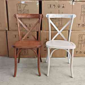 Chaises empilables robustes <span class=keywords><strong>de</strong></span> style rustique <span class=keywords><strong>de</strong></span> qualité commerciale à dossier en X pour réceptions <span class=keywords><strong>de</strong></span> mariage romantiques - Product Image 6
