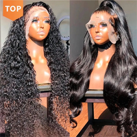 Wig Rambut Asli Brasil Murah Model Body Wave dengan Lace Front 360, Wig Rambut Manusia Full Lace untuk Wanita Kulit Hitam, Wig HD Lace Frontal dari Vendor