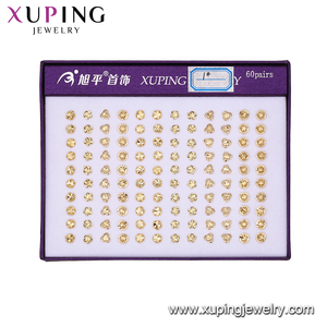 Pendientes-150 xuping Joyería en Promoción Pendientes de Botón Chapados en Oro de 14k - Product Image 2