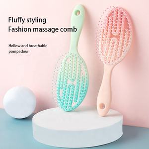 Nouvelle brosse à os creuse incurvée 5 pièces avec des <span class=keywords><strong>cheveux</strong></span> moelleux lisse les frisottis s'adapte confortablement à la main pour hommes femmes enfants de tous types de <span class=keywords><strong>cheveux</strong></span> - Product Image 2